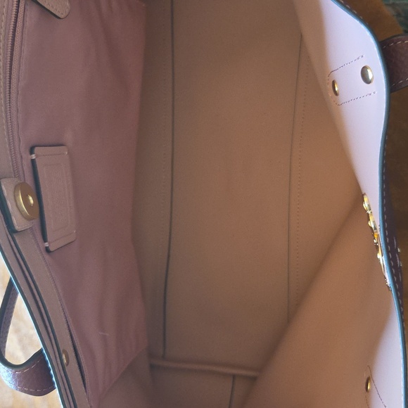 Coach Deep Red Leather Tote - Picture 2 of 5